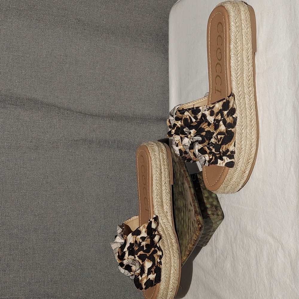 Ccocci Leopard Print Ruffle Bermuda Espadrille Pl… - image 2